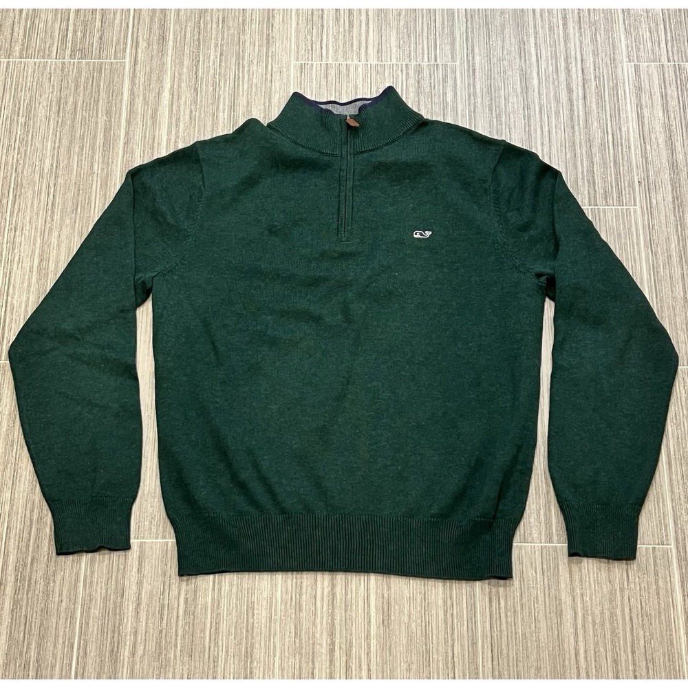 Vineyard Vines Sweater Proutsneck 1/4 Zip Style 1E0198 Green Mens‎ Small